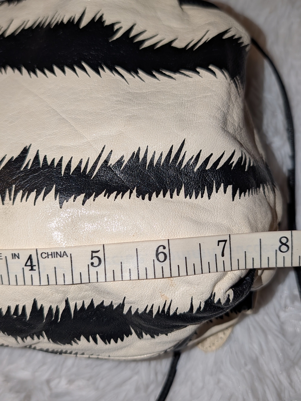 Carlos Falchi Leather Sac Black White - Picture 4 of 13